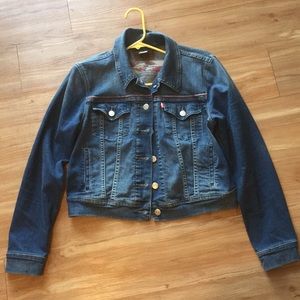 Levi’s jean jacket with red detail